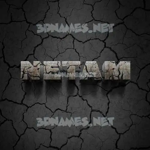 netam in Cracked Stone style - 3D name wallpaper