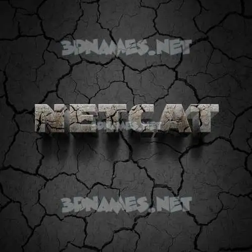 netcat in Cracked Stone style - 3D name wallpaper