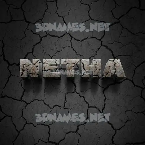 netha in Cracked Stone style - 3D name wallpaper