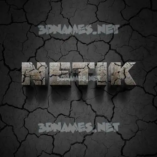 netik in Cracked Stone style - 3D name wallpaper