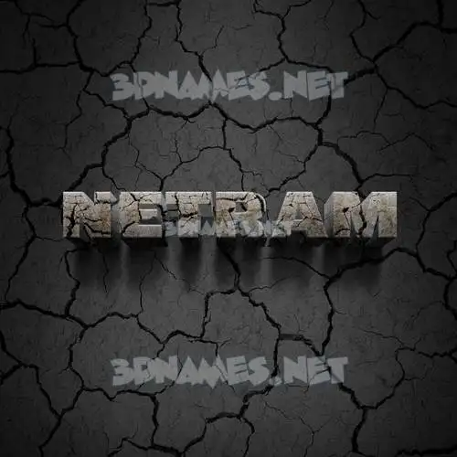 netram in Cracked Stone style - 3D name wallpaper