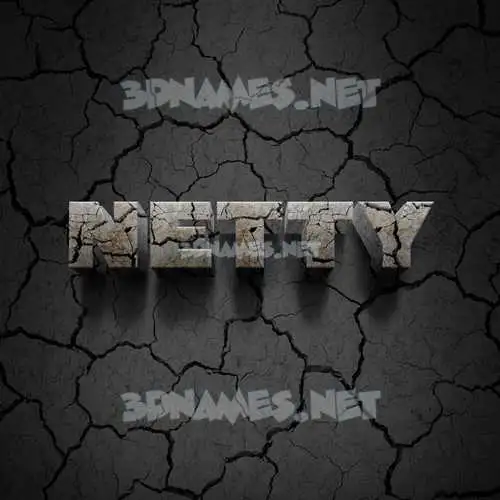netty in Cracked Stone style - 3D name wallpaper