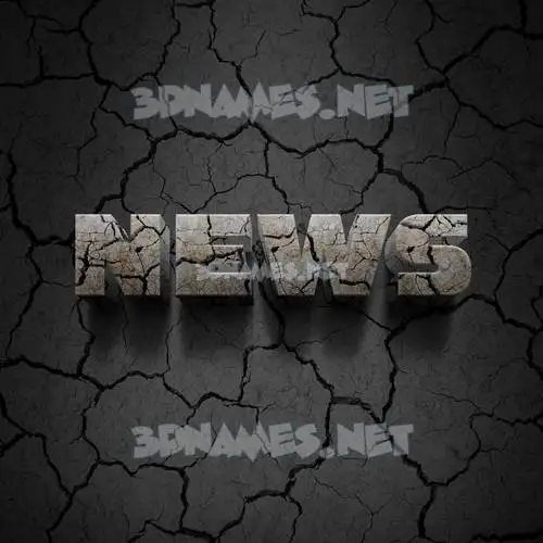 news in Cracked Stone style - 3D name wallpaper