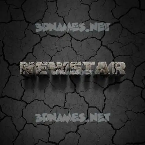 newstar in Cracked Stone style - 3D name wallpaper