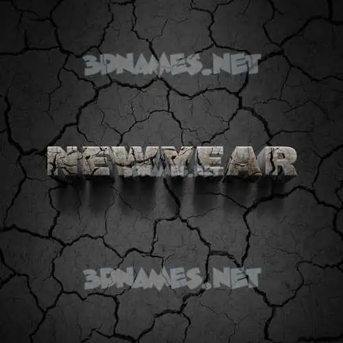 newyear in Cracked Stone style - 3D name wallpaper newyear in Cracked Stone style - 3D name wallpaper