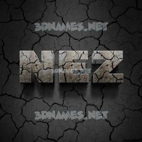 nez in Cracked Stone style - 3D name wallpaper nez in Cracked Stone style - 3D name wallpaper