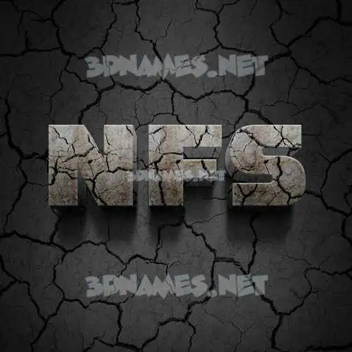 nfs in Cracked Stone style - 3D name wallpaper