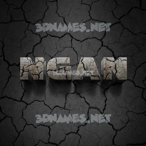 ngan in Cracked Stone style - 3D name wallpaper