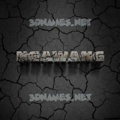 ngawang in Cracked Stone style - 3D name wallpaper