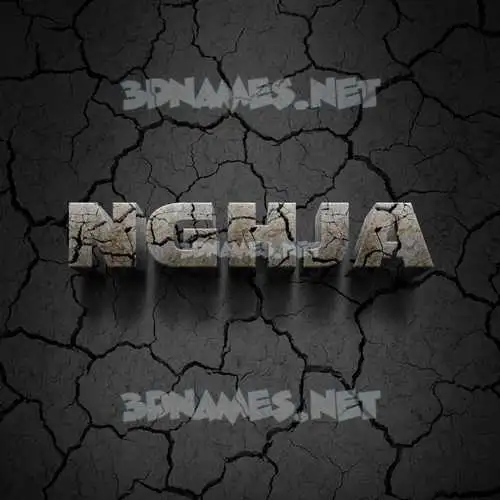 nghja in Cracked Stone style - 3D name wallpaper