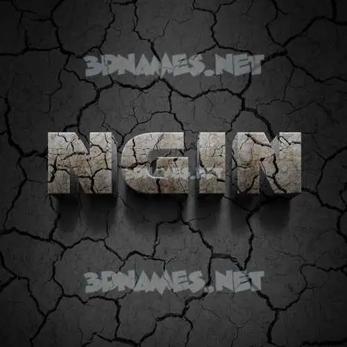 ngin in Cracked Stone style - 3D name wallpaper