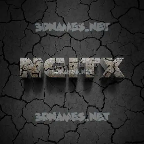 ngitx in Cracked Stone style - 3D name wallpaper