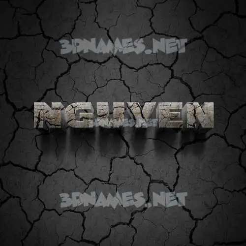 nguyen in Cracked Stone style - 3D name wallpaper