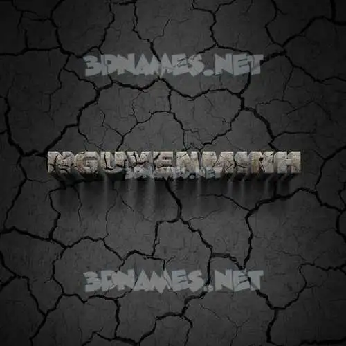 nguyenminh in Cracked Stone style - 3D name wallpaper
