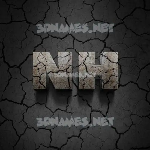 nh in Cracked Stone style - 3D name wallpaper nh in Cracked Stone style - 3D name wallpaper
