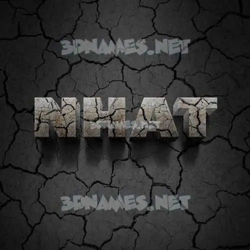 nhat in Cracked Stone style - 3D name wallpaper