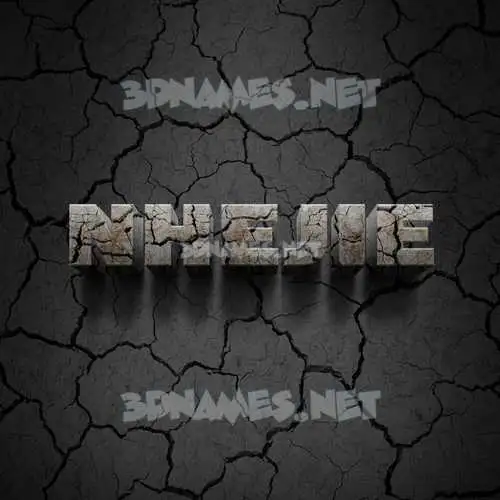 nhejie in Cracked Stone style - 3D name wallpaper
