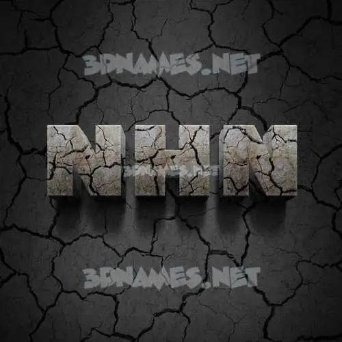 nhn in Cracked Stone style - 3D name wallpaper nhn in Cracked Stone style - 3D name wallpaper