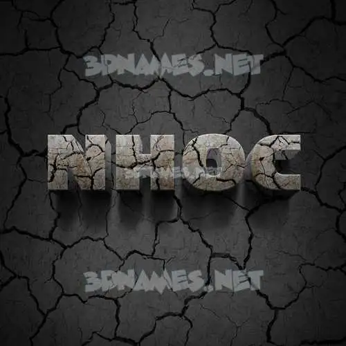 nhoc in Cracked Stone style - 3D name wallpaper