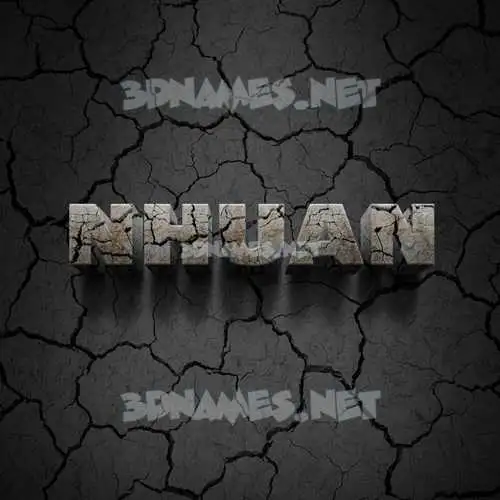 nhuan in Cracked Stone style - 3D name wallpaper