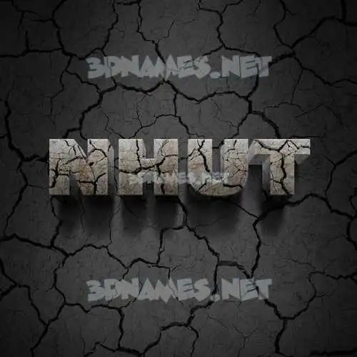 nhut in Cracked Stone style - 3D name wallpaper