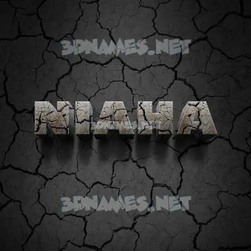 niaha in Cracked Stone style - 3D name wallpaper niaha in Cracked Stone style - 3D name wallpaper