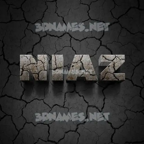niaz in Cracked Stone style - 3D name wallpaper