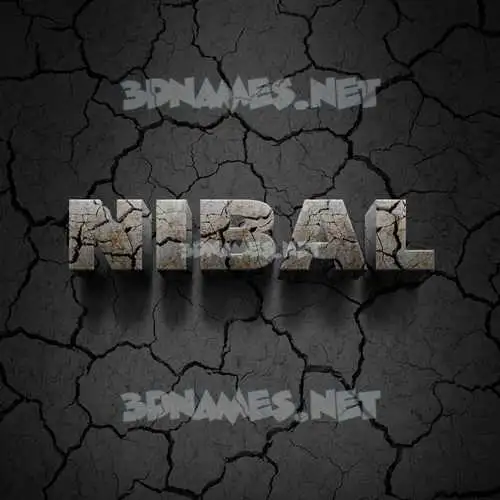 nibal in Cracked Stone style - 3D name wallpaper