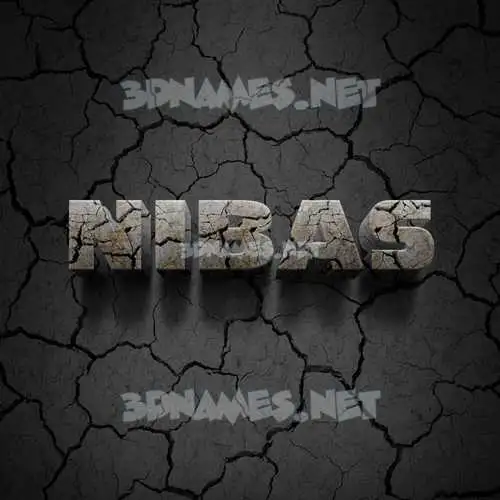 nibas in Cracked Stone style - 3D name wallpaper