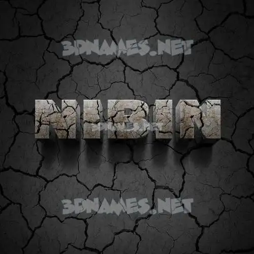 nibin in Cracked Stone style - 3D name wallpaper
