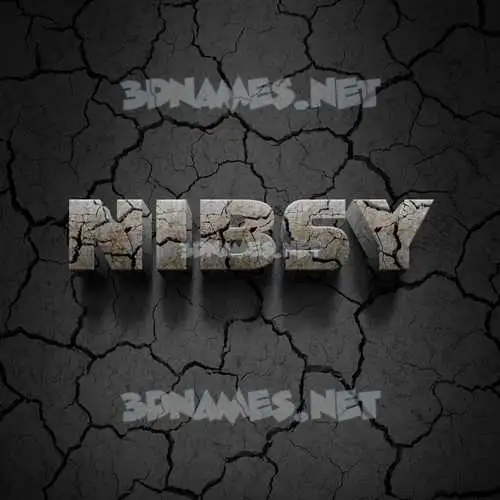 nibsy in Cracked Stone style - 3D name wallpaper