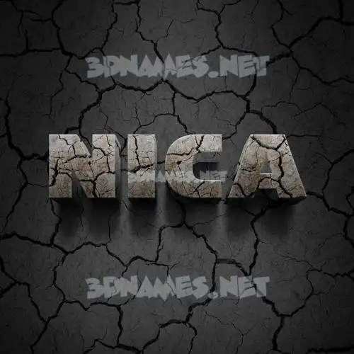 nica in Cracked Stone style - 3D name wallpaper nica in Cracked Stone style - 3D name wallpaper