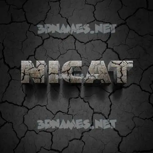 nicat in Cracked Stone style - 3D name wallpaper
