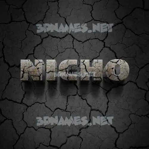 nicho in Cracked Stone style - 3D name wallpaper nicho in Cracked Stone style - 3D name wallpaper
