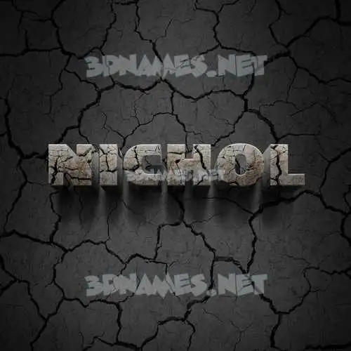 nichol in Cracked Stone style - 3D name wallpaper
