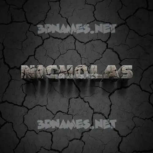 nicholas in Cracked Stone style - 3D name wallpaper