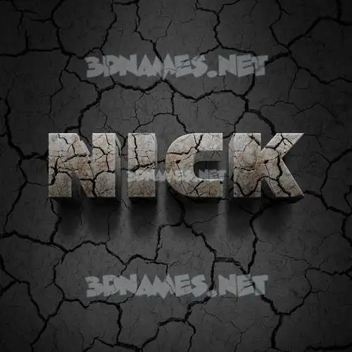 nick in Cracked Stone style - 3D name wallpaper nick in Cracked Stone style - 3D name wallpaper