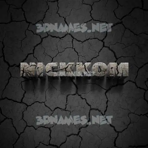 nickkom in Cracked Stone style - 3D name wallpaper nickkom in Cracked Stone style - 3D name wallpaper