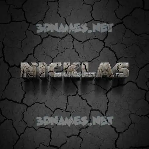 nicklas in Cracked Stone style - 3D name wallpaper