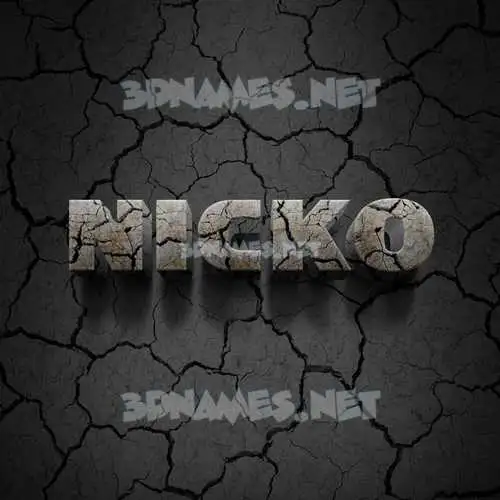 nicko in Cracked Stone style - 3D name wallpaper nicko in Cracked Stone style - 3D name wallpaper