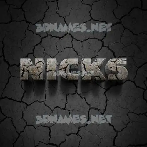 nicks in Cracked Stone style - 3D name wallpaper nicks in Cracked Stone style - 3D name wallpaper