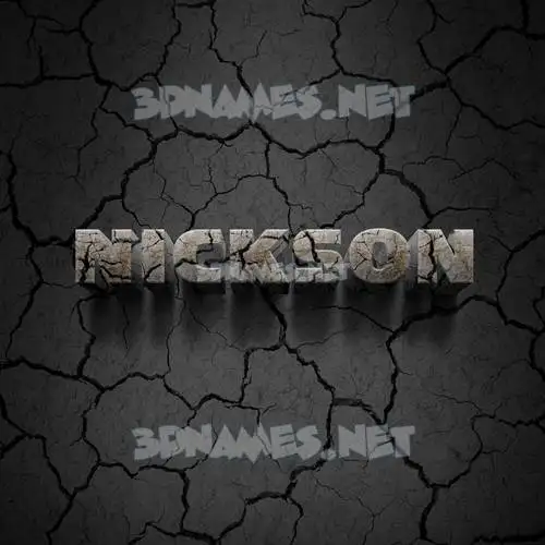 nickson in Cracked Stone style - 3D name wallpaper