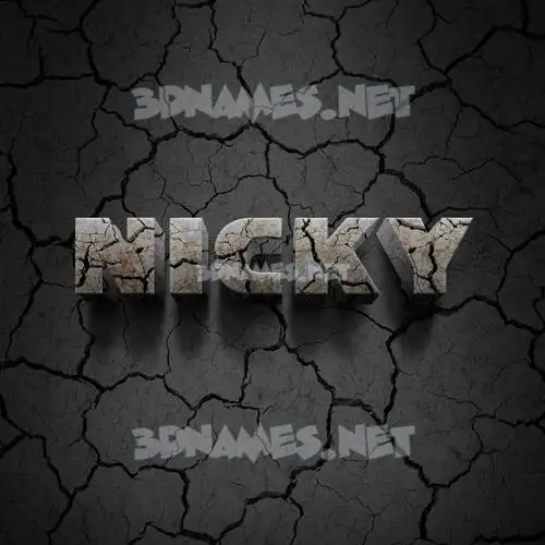 nicky in Cracked Stone style - 3D name wallpaper