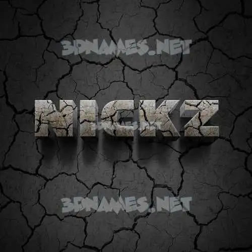 nickz in Cracked Stone style - 3D name wallpaper