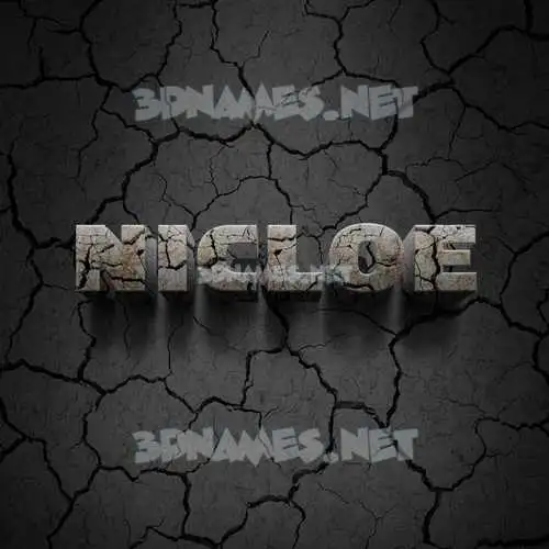 nicloe in Cracked Stone style - 3D name wallpaper