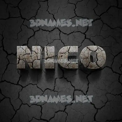 nico in Cracked Stone style - 3D name wallpaper
