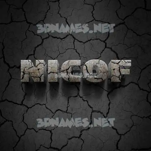 nicof in Cracked Stone style - 3D name wallpaper nicof in Cracked Stone style - 3D name wallpaper