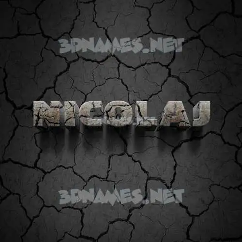 nicolaj in Cracked Stone style - 3D name wallpaper