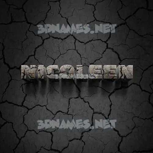 nicoleen in Cracked Stone style - 3D name wallpaper