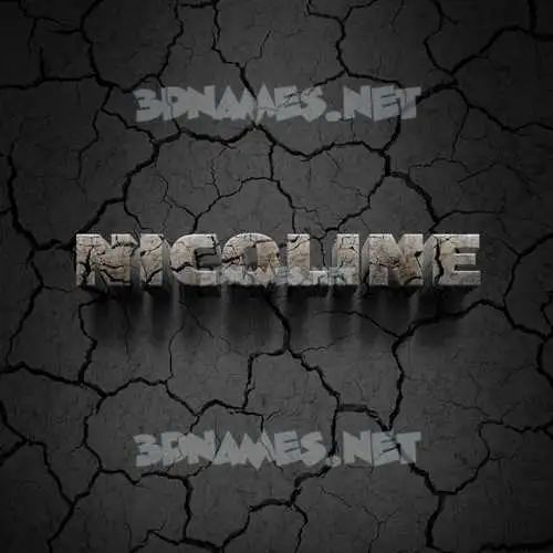 nicoline in Cracked Stone style - 3D name wallpaper